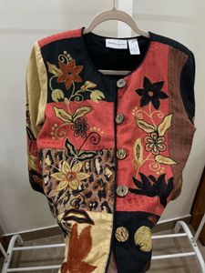 Embroidered Patchwork Floral  Motifs Blazer