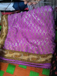 Purple Banarasi Silk Saree