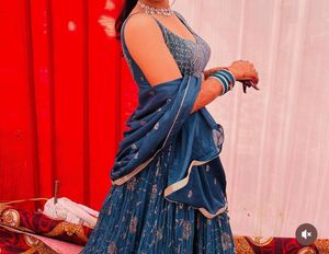 Stunning Blue Embellished Lehenga Choli