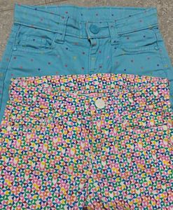 Girl's Patterned Jeans (2 Pairs, 3-4 years)