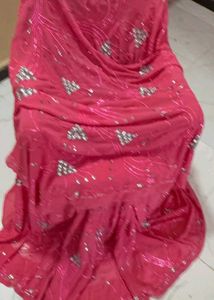 Stunning Pink Embellished Saree