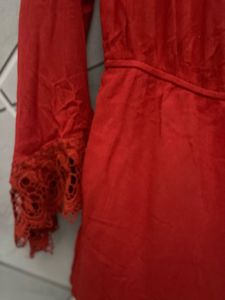 Red Off-Shoulder Romper Size S
