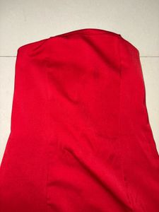 Red Strapless Mini Dress Party Wear