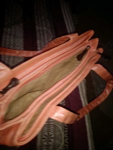 Chic Peach Textured Handbag