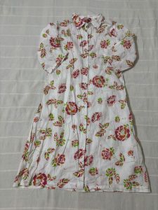 Floral Button-Down Shirt Dress