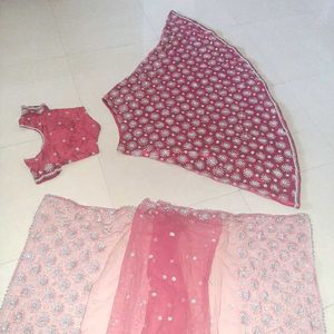 ❤ One-Of-A-Kind Handcrafted Designer Lehenga 3 Set