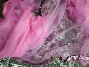 Beautiful Pink heavy stone work party' Saree