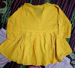 Mustard Cotton Kurta