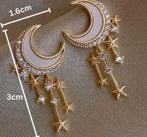 Moon &amp; Star Dangle Earrings