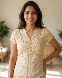 Yellow Short Kurta