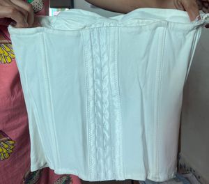 Stylish White Corset Top with Tie