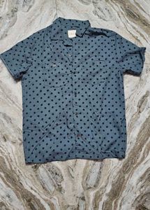 Men's Blue Star Print Short Sleeve Shirt