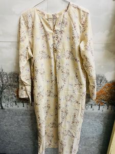 Light Yellow Floral Print Kurta