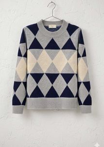 Argyle Pattern Knit Sweater