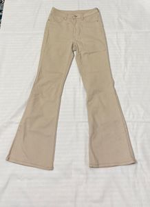Women's Beige Flared Jeans