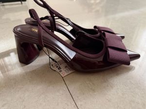 Zara Bow Detail Slingback Heels- size 37