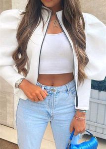 Trendy Women Winter White Puffed Sleeve Jacket🤍