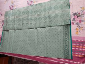 pure cotton sea green saree 🤍✨