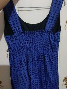 Blue Heart Print Sleeveless Dress