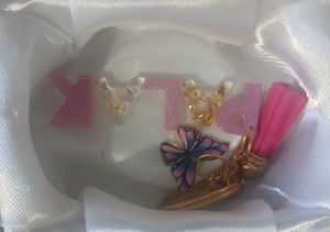 Resin Letter C Keychain with Seashells