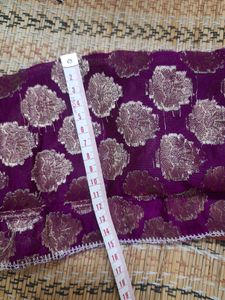 purple benarasi kurti with pink zari work border