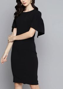 Elegant Black Short Sleeve Dress