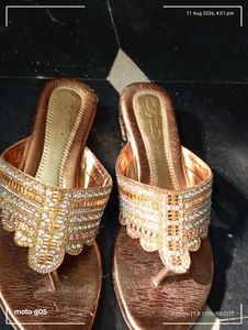 Embellished pure Gold Sandals