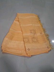 Elegant Peach Saree with Embellishments