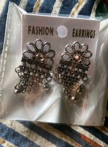 Oxidized Silver Jhumki Earrings Set
