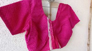 Vibrant Pink Geometric Print Blouse