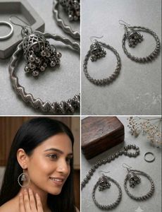 Boho Jhumka Hoop Earrings