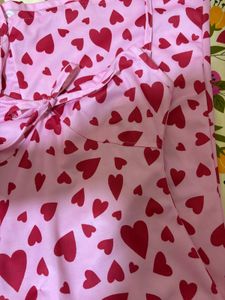 Cute Pink Heart Print Dress 💗🎀🌸