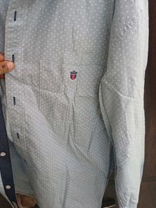 Light Blue Polka Dot Men's Shirt