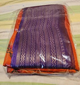 Beautiful Orange & Purple Saree