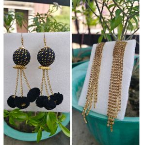 Designer Jhumka & Tassel Earrings Set