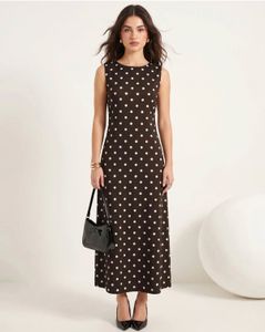 Classic Polka Dot Midi Dress