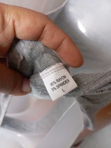 Grey Plunging Neck Bodysuit