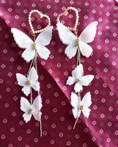Savana White Butterfly Drop Earrings