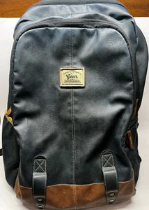 Stylish Black &amp; Brown Leather Backpack