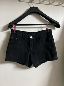 Black Denim Shorts