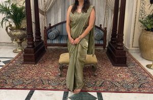 Mehandi Green Festive Drape Saree