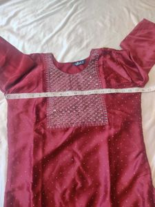 Maroon Sequined Kurta