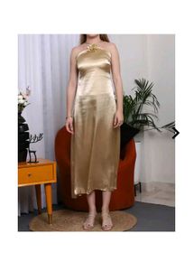 Satin Halter Neck Midi Dress