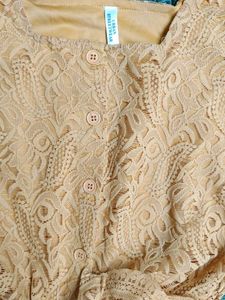 Stylish Yellow Lace Top used once only