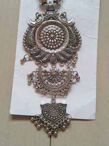 Oxidized Silver Necklace &amp; Earring Set