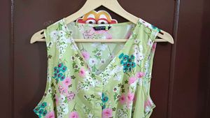 Lemon Green Floral Dress