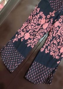 Black Pyjama Pink Floral Print For 30 Waist