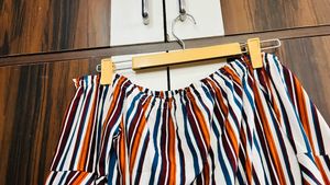 Striped Off-Shoulder Ruffle Top