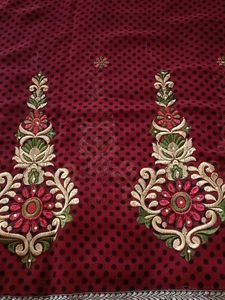 Maroon Embroidered Saree