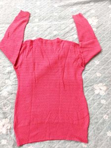 Pink full sleeves Knit Sweater